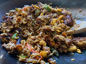 Traeger FlatRock – Pork Fried Rice