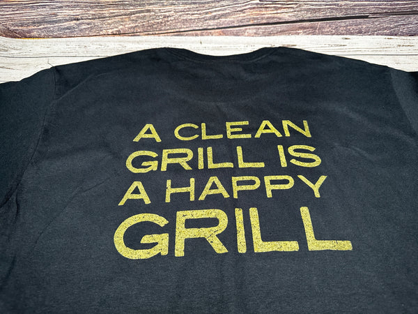 BBQ T-Shirt - A Clean Grill Is A Happy Grill